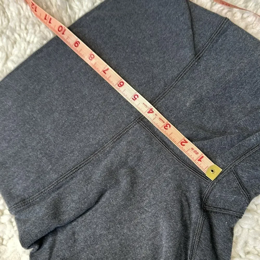 Dark Charcoal Grey Lululemon Cropped Capri Length Legging Athletic Activewear P4